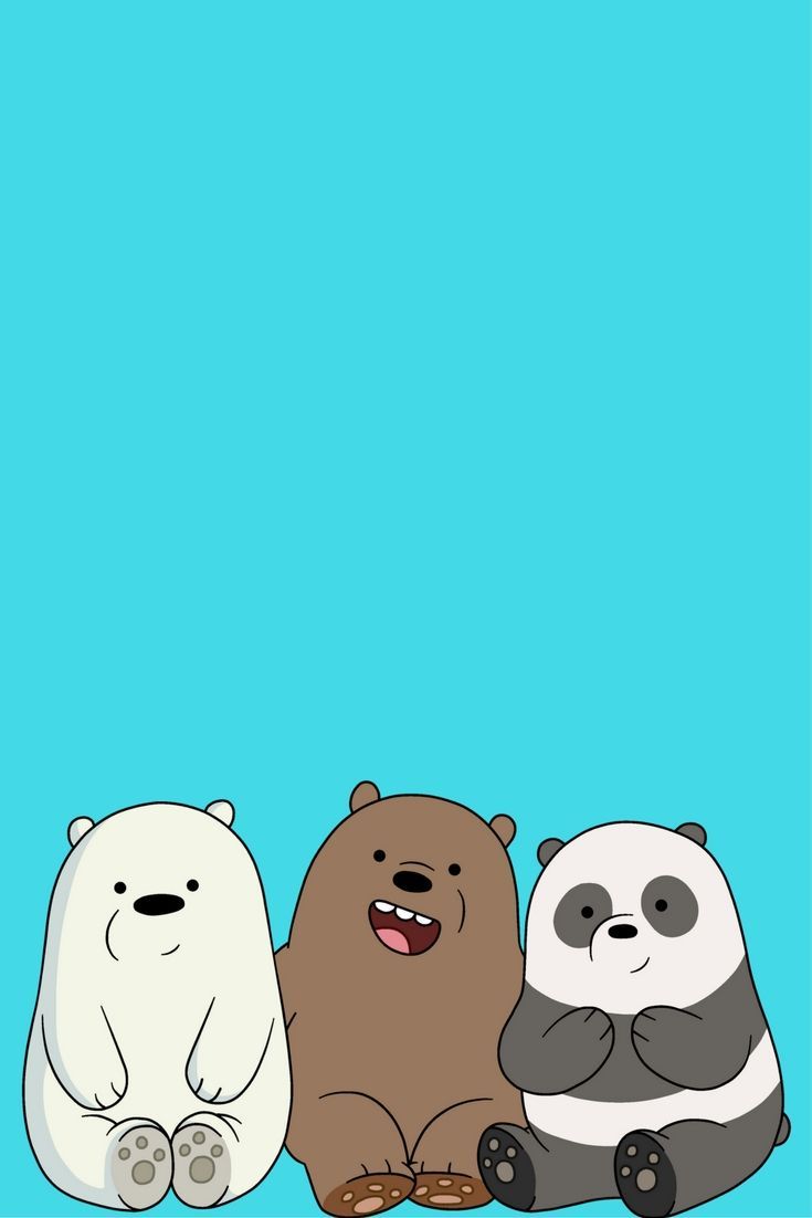 Hình nền 3 con gấu trắng cute cho điện thoại