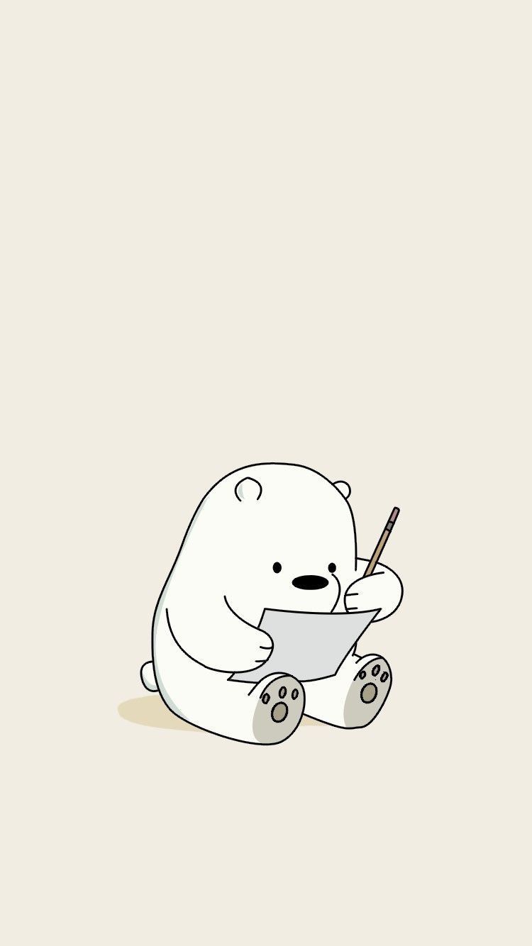 Hình nền gấu trắng đang đọc sách cute nhất