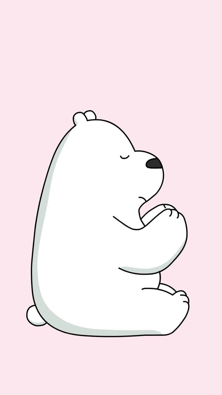 Hình nền gấu trắng hoạt hình dễ thương